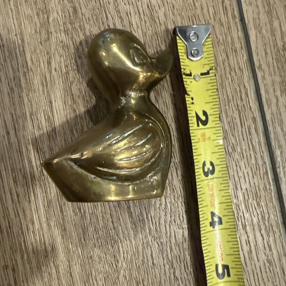 Brass Duck Baby Duckling Miniature Small Figurine Shelf Collectible Knick nack